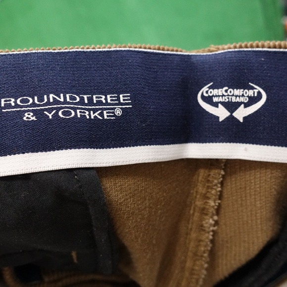 ROUNDTREE & YORKE CORECOMFORT WAISTBAND BROWN CORDUROY PANTS MENS 36X30 (36X28) - Picture 6 of 7